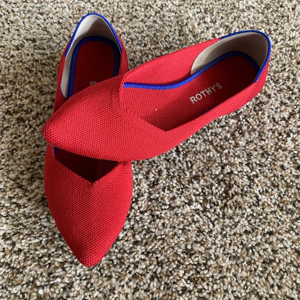 Rothy's Vibrant Red Pointed Flats